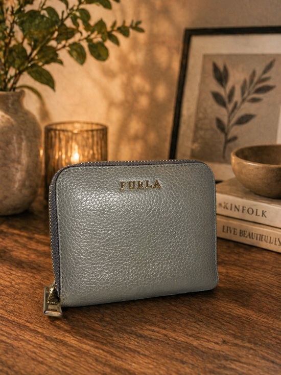 Furla Handbags - Furla Pebbled Zip-Around Wallet in gray